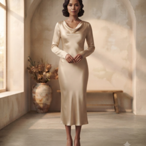 Women's Premium Satin Midi Dress